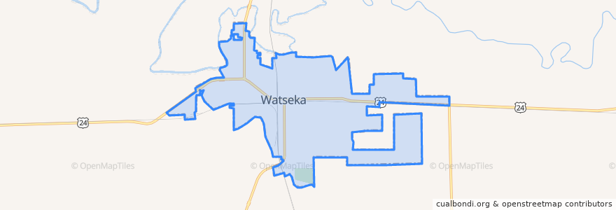 Mapa de ubicacion de Watseka.