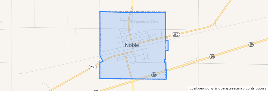 Mapa de ubicacion de Noble.