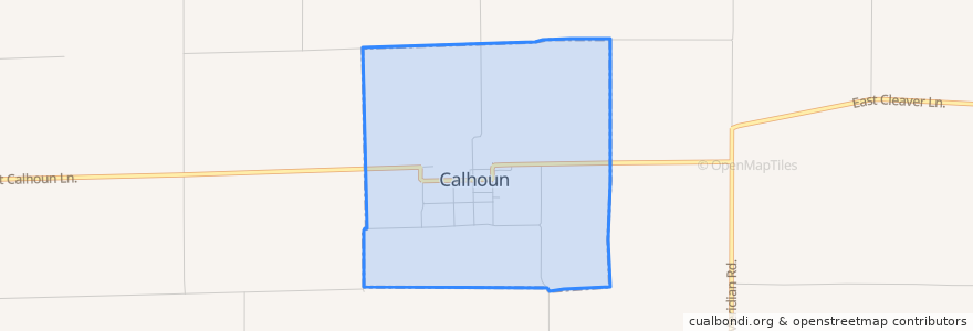 Mapa de ubicacion de Calhoun.