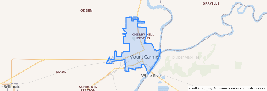 Mapa de ubicacion de Mount Carmel.