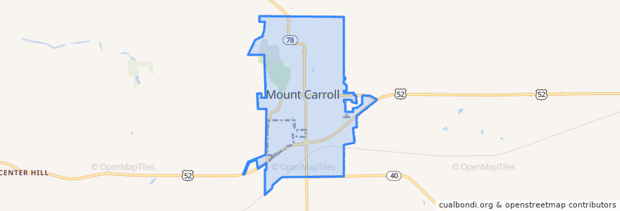 Mapa de ubicacion de Mount Carroll.