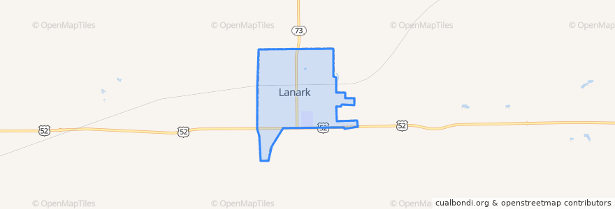 Mapa de ubicacion de Lanark.