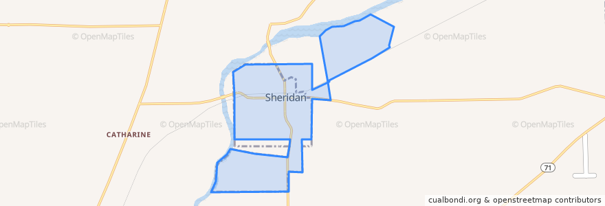 Mapa de ubicacion de Sheridan.