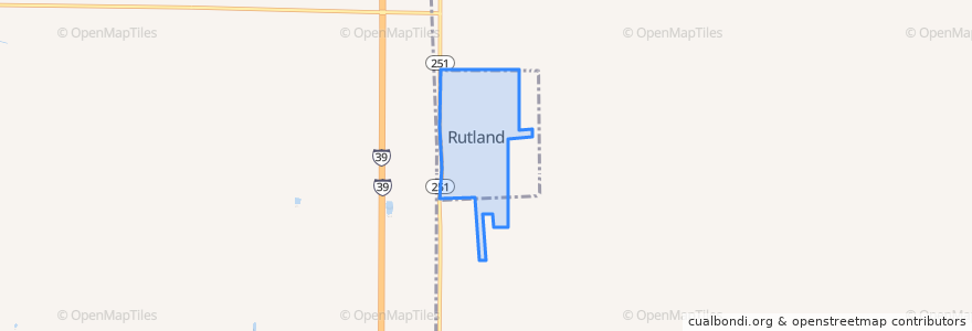 Mapa de ubicacion de Rutland.