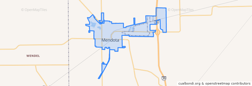 Mapa de ubicacion de Mendota.