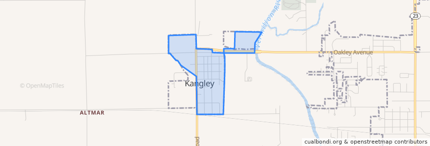 Mapa de ubicacion de Kangley.