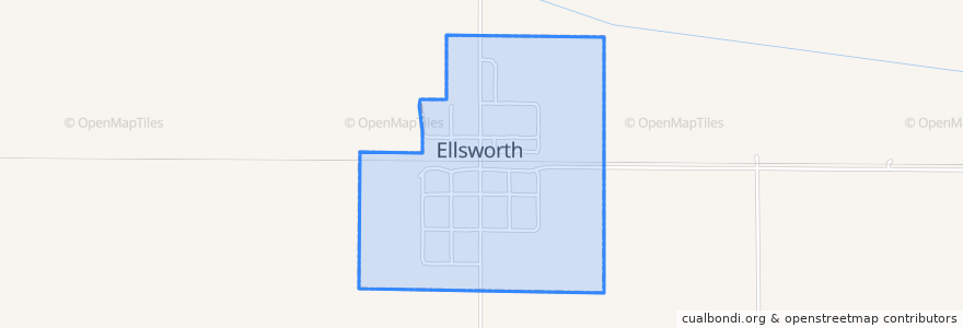 Mapa de ubicacion de Ellsworth.