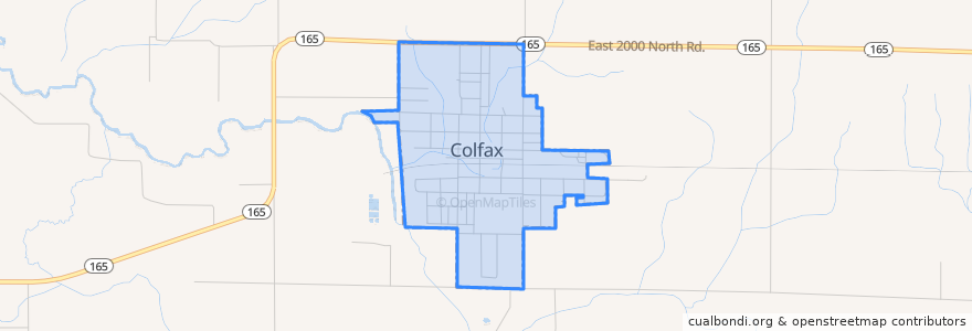 Mapa de ubicacion de Colfax.