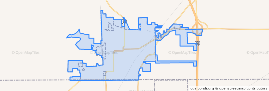 Mapa de ubicacion de Staunton.