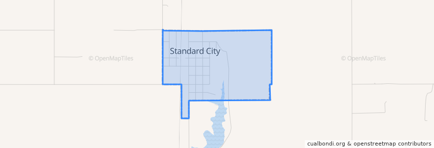 Mapa de ubicacion de Standard City.