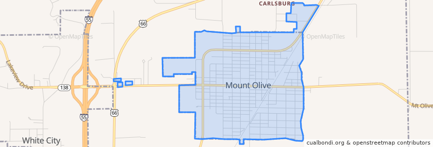 Mapa de ubicacion de Mount Olive.