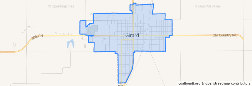 Mapa de ubicacion de Girard.