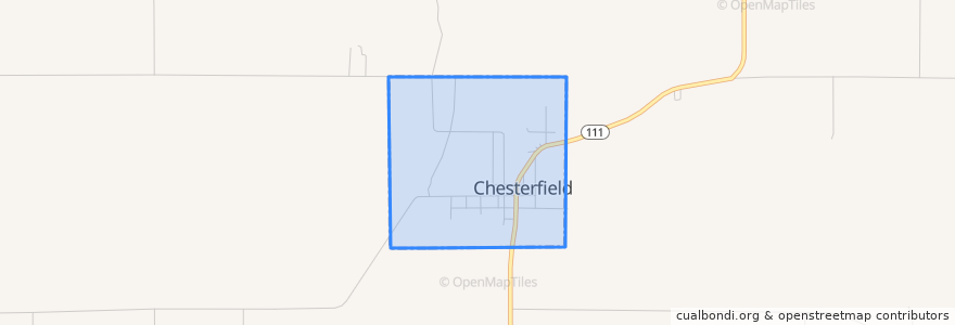 Mapa de ubicacion de Chesterfield.