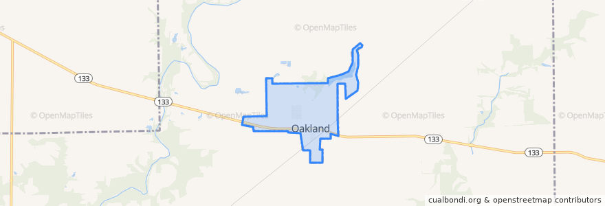 Mapa de ubicacion de Oakland.