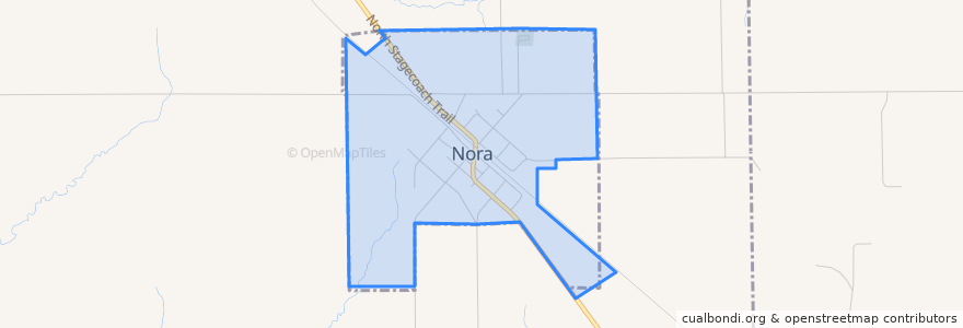 Mapa de ubicacion de Nora.