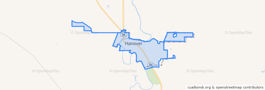 Mapa de ubicacion de Hanover.