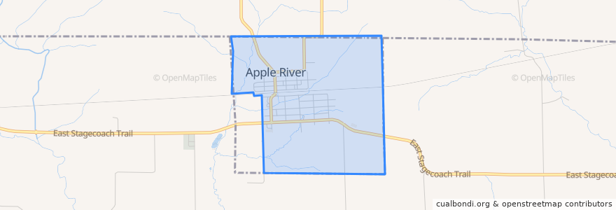 Mapa de ubicacion de Apple River.