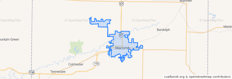 Mapa de ubicacion de Macomb.