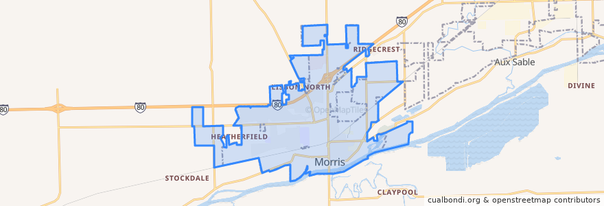 Mapa de ubicacion de Morris.