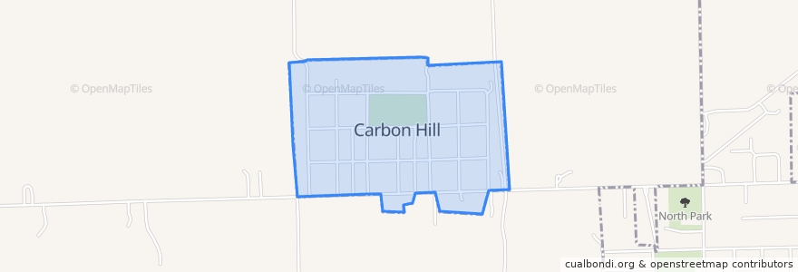 Mapa de ubicacion de Carbon Hill.