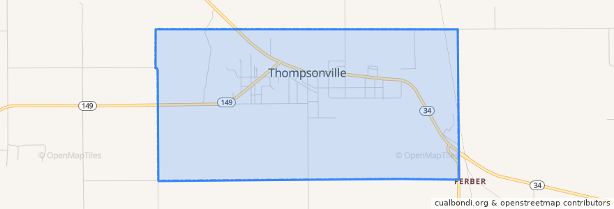 Mapa de ubicacion de Thompsonville.