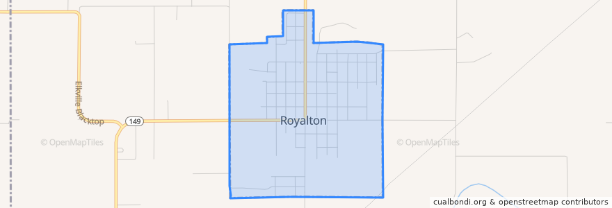 Mapa de ubicacion de Royalton.