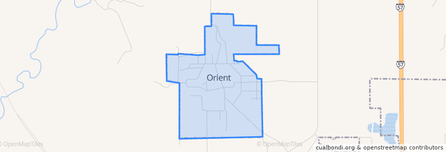 Mapa de ubicacion de Orient.