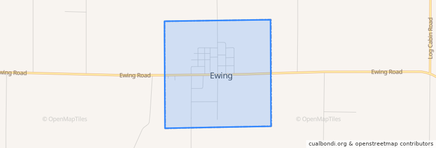 Mapa de ubicacion de Ewing.