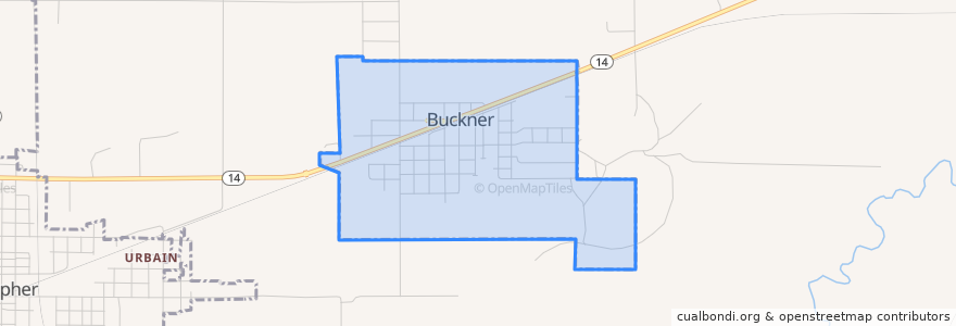 Mapa de ubicacion de Buckner.