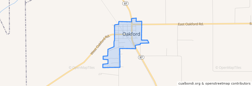 Mapa de ubicacion de Oakford.