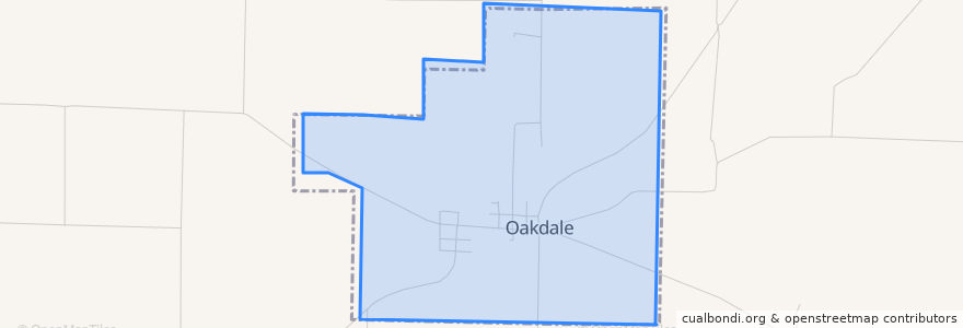 Mapa de ubicacion de Oakdale.