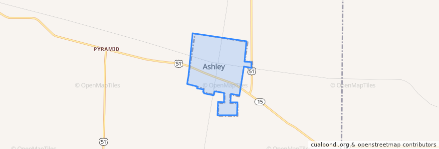 Mapa de ubicacion de Ashley.