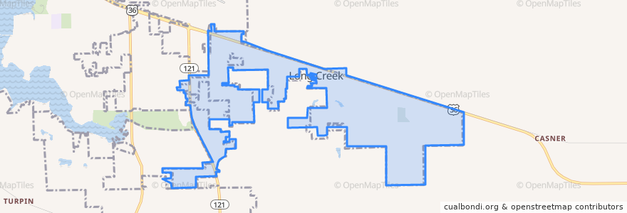 Mapa de ubicacion de Long Creek.