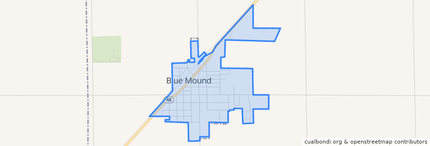 Mapa de ubicacion de Blue Mound.