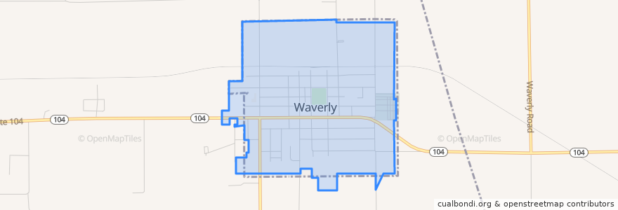 Mapa de ubicacion de Waverly.