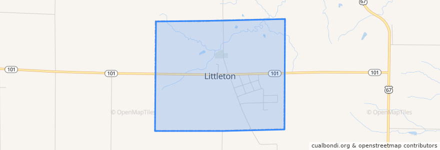 Mapa de ubicacion de Littleton.