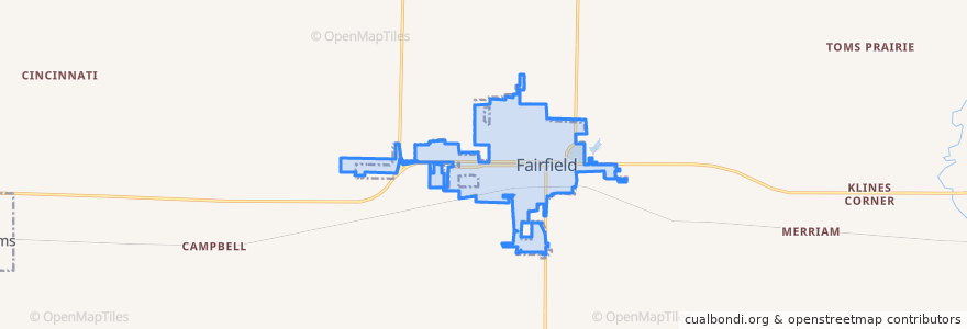 Mapa de ubicacion de Fairfield.