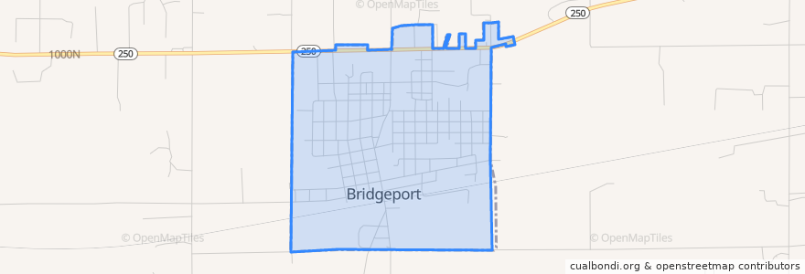 Mapa de ubicacion de Bridgeport.