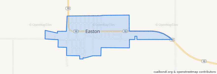 Mapa de ubicacion de Easton.