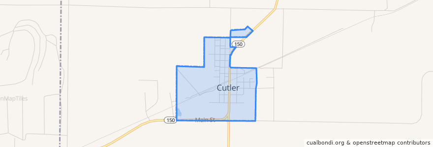 Mapa de ubicacion de Cutler.