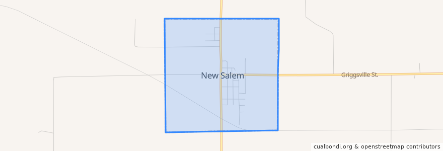 Mapa de ubicacion de New Salem.