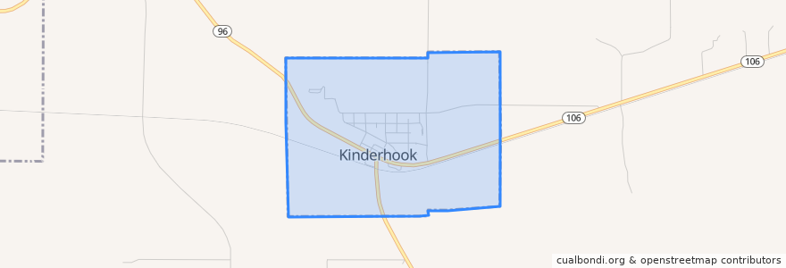 Mapa de ubicacion de Kinderhook.