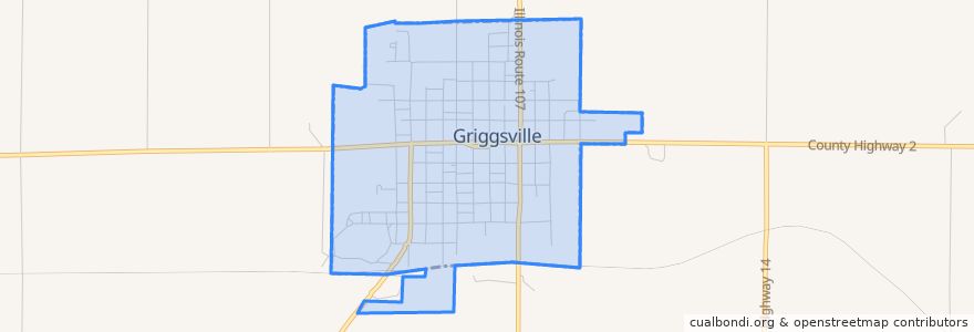 Mapa de ubicacion de Griggsville.