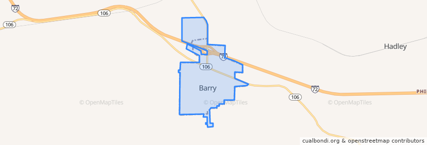 Mapa de ubicacion de Barry.