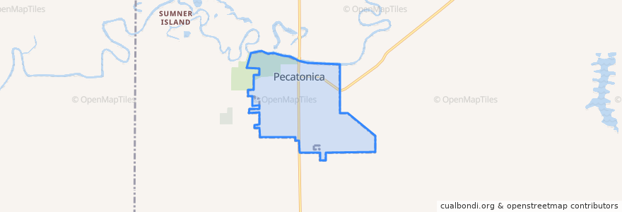 Mapa de ubicacion de Pecatonica.