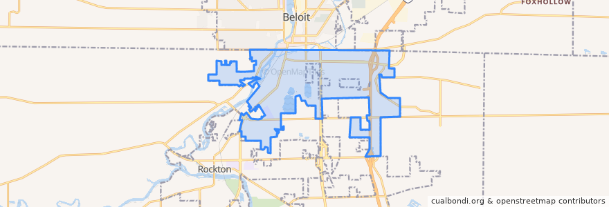 Mapa de ubicacion de South Beloit.