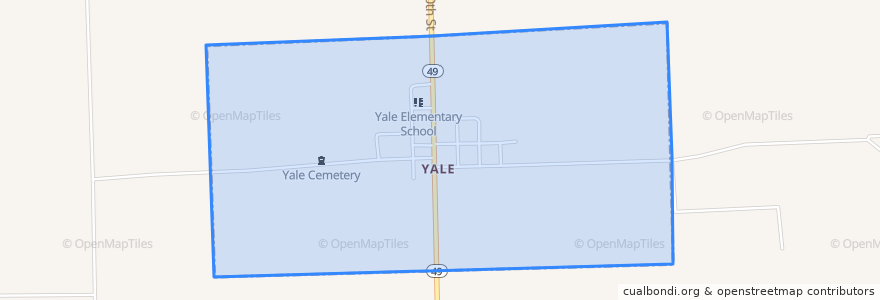 Mapa de ubicacion de Yale.