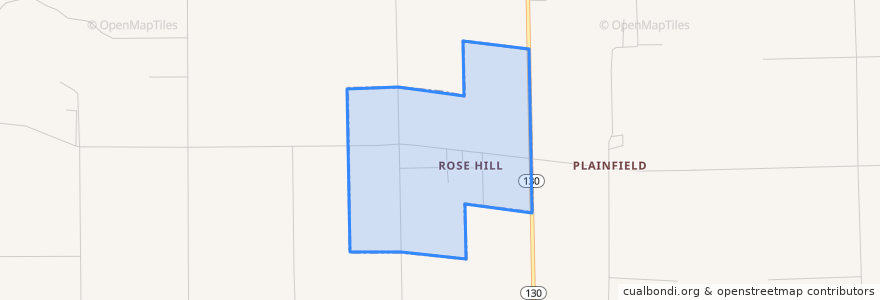 Mapa de ubicacion de Rose Hill.