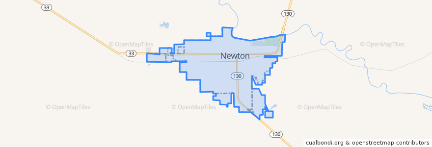 Mapa de ubicacion de Newton.