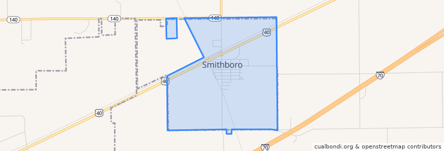 Mapa de ubicacion de Smithboro.